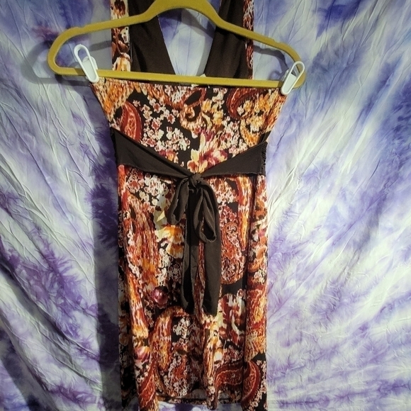 Wrapper Women's Halter Multicolored Paisley Design Mini Vintage Dress Size Med - Picture 11 of 13